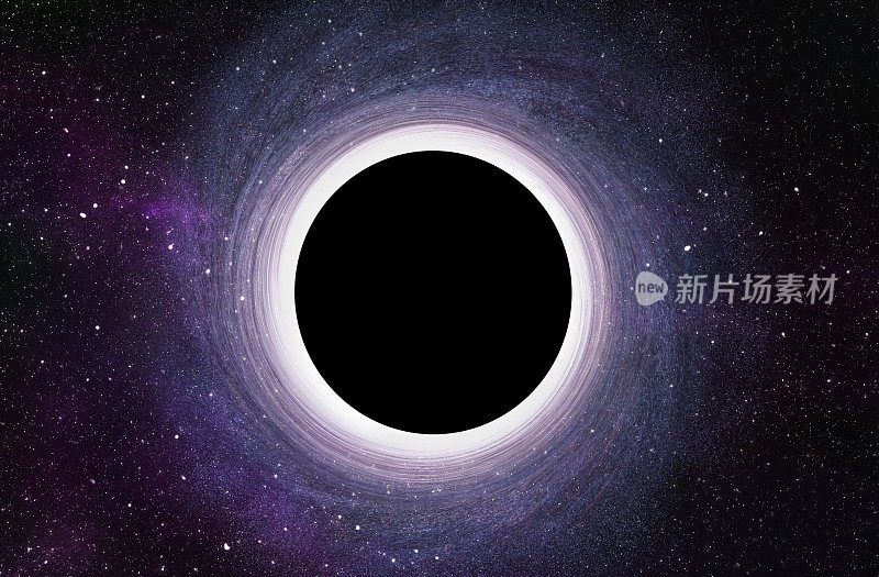 黑洞在星系中心- 3D数字插图